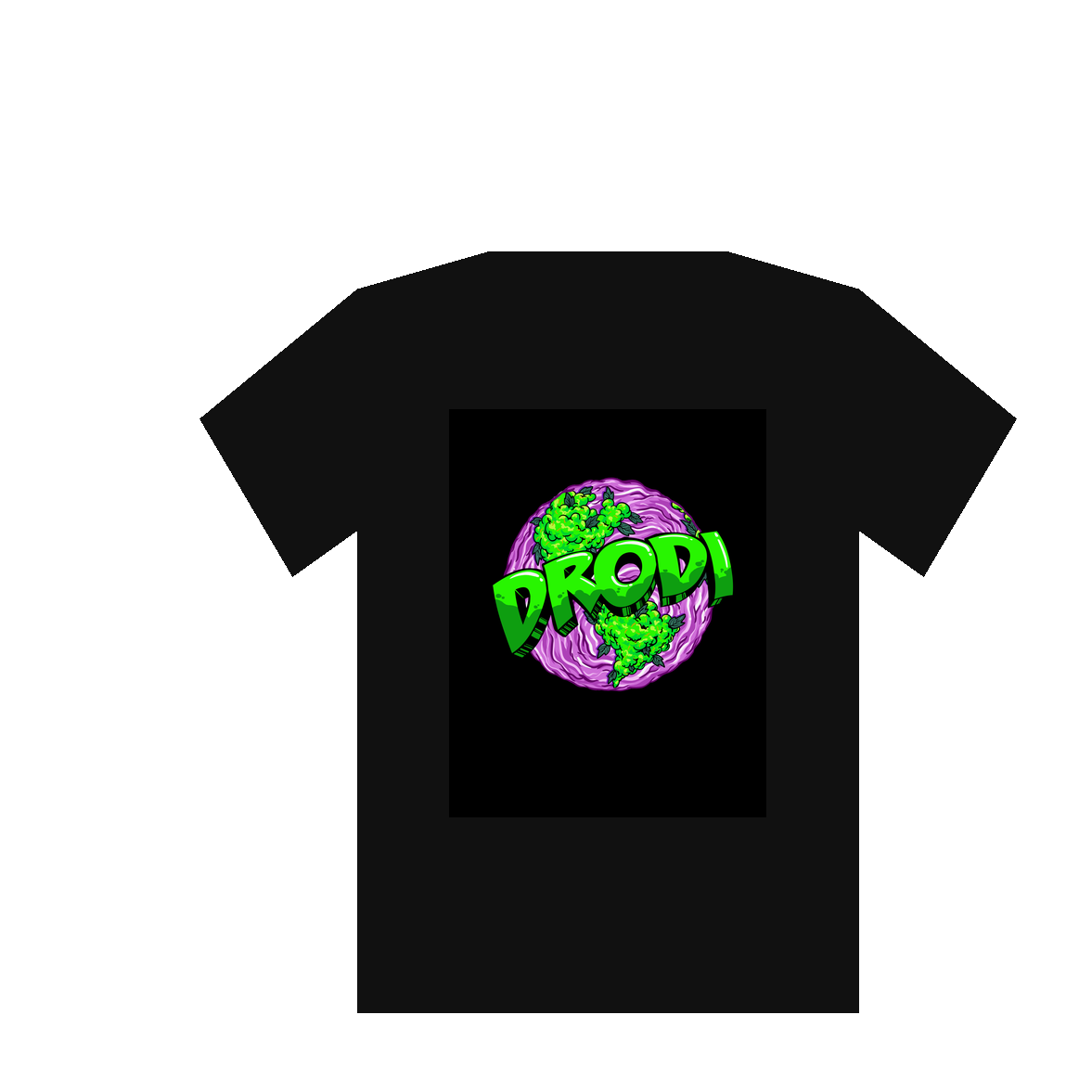 Concept mock-up of the black DRODi Pack Tee